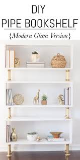 Pretty please, show me some love if you liked this project. Diy Pipe Bookshelf With A Modern Glam Spin On Industrial Style Erin Spain
