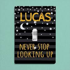 Black Never Stop Looking Up Kids Light Switch Cover Walmart Com Walmart Com