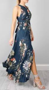 Color Pattern Just Everything Halter Backless Floral Printed Maxi Dress Guest Dresses Spring Wedding Guest Dress Pretty Dresses