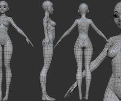 Artstation Anime Female Base Mesh Female Base Anime Female Base Character Modeling