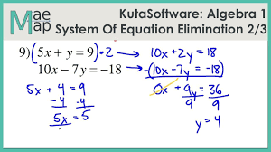 Determine which variable to eliminate with addition or subtraction. Kutasoftware Algebra 1 System Of Equations Elimination Part 2 Youtube Algebra 1 Algebra Equations