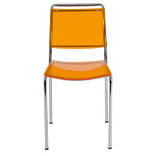 safina stacking chair orange chrome