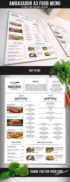 ambasador a3 big menu catering menu design restaurant menu design menu layout