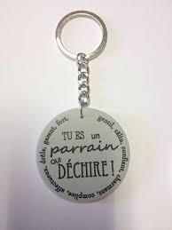 Keychain Godfather You Re A Godfather Who Rocks Parrain Porte Clef Cadeau Parrain Marraine