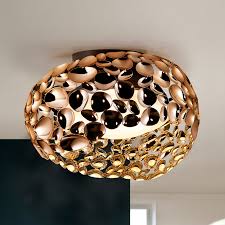 Rose gold pendant light geometric diamond hanging light fixture diy deformable hanging pendant lighting industrial wire cage ceiling pendant light for kitchen dining room bedroom. Narisa Led Ceiling Light O 46 Cm Rose Gold Lights Co Uk