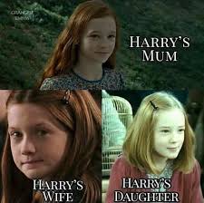 Talk about good genes! ✨ The resemblance between Harry's mum, wife, and  daughter in the films is uncanny. They really nailed the casting for the  Potter family line! ​#HarryPotter #LilyPotter #GinnyWeasley #LilyLunaPotter  #