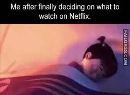 We've also got a list of those too: Me After Finally Deciding On What To Watch On Netflix Funny Memes Failgags
