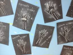 Q Tip Hand X Ray Craft Kids Put Their Hand On The Paper While Another Uses A Toothbrush Dipped In W Preschool Arts And Crafts Preschool Art Preschool Crafts