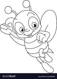 Outlined Bee Vector Image On Vectorstock Bee Coloring Pages Coloring Pages Animal Coloring Pages