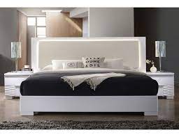 London Modern Platform Bed With Lights Best Master Furniture White Panel Beds King Bedroom Furniture