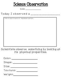 Science Observation Sheet In 2020 Kindergarten Science First Grade Science Science Teaching Resources