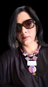 A happy customer always makes our day. Here's Reshma Desai, pretty as ever  and a gem of a person. She is wearing our Abstract Patti jute dress, the  Patti has our hand-drawn