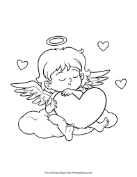 Valentines day cupid with bow and arrow fargelegge tegninger coloring page for kids.happy valentines day coloring pages for kids.free printable activities worksheets valentines day for kids,valentines day cupid clipart. Sleeping Cupid Coloring Page Free Printable Pdf From Primarygames