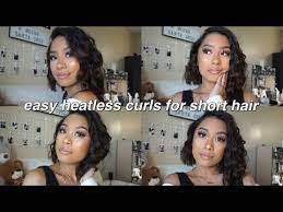 Overnight Heatless Curls For Short Hair Megan Santa Cruz Youtube How To Curl Short Hair Overnight Curls Short Hair Heatless Curls Short Hair