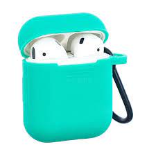 Non Slip Soft Silicone Case For Apple Airpods Green Airpods 1 2 Cases Guuds Earbuds Case Case Soft Silicone