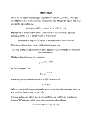 Aqa A Level Physics Momentum Notes And Question Booklet A Level Physics Physics Notes Basic Physics