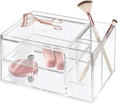 .trasparenti, 24 scatole per scarpe, cassetti trasparenti, quantità: Interdesign Clarity 2 Cassetti Impilabili Con Organizzatore Laterale 23x18x13 5 Cm Amazon It Casa E Cucina