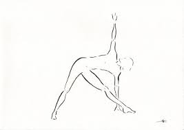 Original Drawing Yoga Art Triangle Pose Trikonasana Etsy Yoga Art Yoga Pictures Yoga