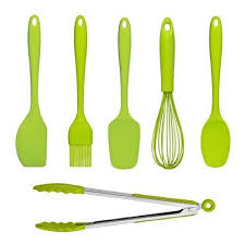 Funky Lime Green 6 Piece Silicone Kitchen Utensils Tools Set Amazon Co Uk Kitchen Home Utensilios De Cocina Cocinas Madera Plastica