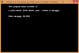 Calendar Using C Programming Language Codeproject