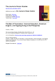 Jack canfield explains how the law of attraction works and how you can use it. Pdf Vicente Rafael The War Of Translation Colonial Education American English And Tagalog Slang In The Philippines Vicente L Rafael Academia Edu