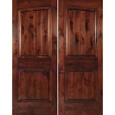 Shop exterior doors and a variety of windows & doors products online at lowes.com. Krosswood Knotty Alder 1 3 4 2 Panel Common Arch With V Grooves Interior Double Doors