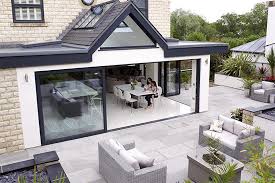 Exterior of luxury house with perfect landscape view. Trending Products Services Offers Rear Extension Ideas Terraced House Projects