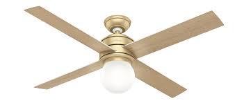 Shop our huge selection of ceiling fans at lightingdirect. Hunter Hepburn 52 Indoor Ceiling Fan In Modern Brass Lightsonline Com