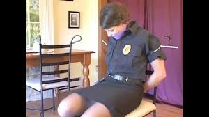 Policewoman Ziptied to Chair Struggles to Scissors: BDSM Porn