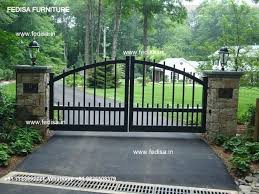 Having a bright colored door gives a fun and whimsical look to your home. Main Gate With Mini Gate Iron Main Gate Color Design Fancy Design Gate Fedisa Furniture