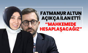 Jun 15, 2021 · erdoğan ile eşi emine erdoğan, milli savunma bakanı hulusi akar, cumhurbaşkanlığı i̇letişim başkanı fahrettin altun, cumhurbaşkanlığı sözcüsü i̇brahim kalın, ak parti sözcüsü. Fatmanur Altun Acikca Ilan Etti Mahkemede Hesaplasacagiz