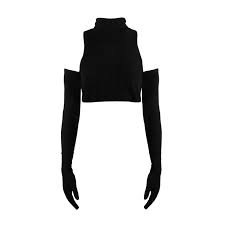 Gloves Black Crop Top Paloma Lira Wolf Badger