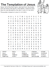 It is a fun game to make children learn something new while playing. The Temptation Of Jesus Word Search Sermons4kids