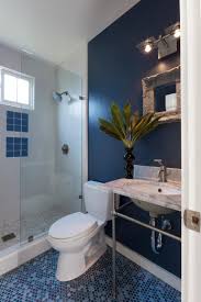 Maybe you would like to learn more about one of these? Navy Blue Bathroom With Mosaic Tile Floor In Shades Of Blue Hgtv