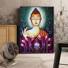 Dabbing paint using a sponge will create underpainting is a technique where an image is sketched in paint directly on the canvas, rather than my modern met. Hand Painted Modern Popular Art On Canvas Divine Buddha Oil Painting By Acrylic Painting Painted For Living Room Home Decor Painting Calligraphy Aliexpress