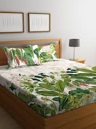 I Love This Beautiful Bedsheet Portico New York Green White Floral Flat 144 Tc Cotton 1 King Bedsheet With 2 Pillow Designer Bed Sheets Bed Design Bed Sheets