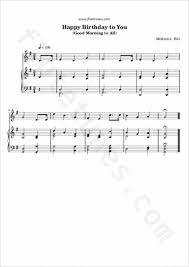 Happy Birthday To You M J Hill Free Flute Sheet Music Flutetunes Com