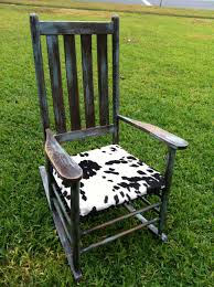 Repurposed Rocking Chair With Velvet Cow Print Seat Diy Rocking Chair Cowhide Decor Cow Print Chair