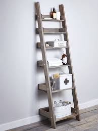 Rustic Wooden Ladder Shelf Slim Wooden Ladder Shelf Bathroom Ladder Ladder Shelf