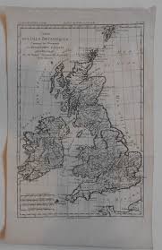 Très rare à la vente, cette carte traite en. Carte Des Isles Britanniques Contenant Les Royaumes D Angleterre D Ecosse Dt D Irlande By Bonne Rigobert Very Good No Binding 1780 1st Edition Rattlesnake Books