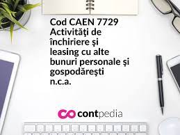 Vânzare la preț mic cea mai buna calitate. Cod Caen 7721 ActivitÄÅ£i De Inchiriere Si Leasing Cu Bunuri RecreaÅ£ionale Si Echipament Sportiv