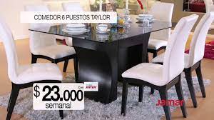 Un comedor moderno posee un espíritu joven que queda ideal para pisos pequeños. Comercial Muebles Jamar Comedor 6ptos Taylor Youtube