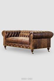 Distressed Brown Leather Chesterfield Sofa With Caster Legs Chesterfield Sofas Armchairs Brown Leather Chesterfield Sofa Leather Sofa Leather Sofa Living Room