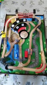 Imaginarium Mountain Rock Train Table Setup This Is How It Looks Prior To A Child Taking The Tracks Off Of The Table I Had T Train Table Toy Train Wood Train