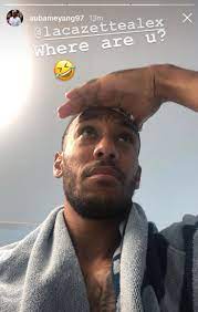 You could have printed out the pepe searching celebration pose and put your mate's name in a thought bubble. Auba Laca Replicate Pepe S Celebration On Instagram Tribuna Com