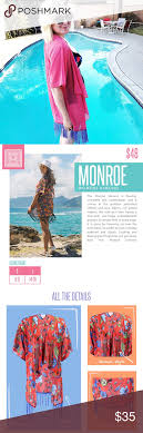 Lularoe Monroe Kimono Color Blocked Fringe Sheer Nwt Lularoe
