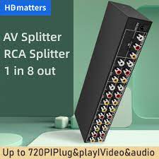 8-полосный композитный распределитель RCA AV 1X8 видео и аудио 1 в 8 Выход  распределитель для STB,DVD HDTV | AliExpress