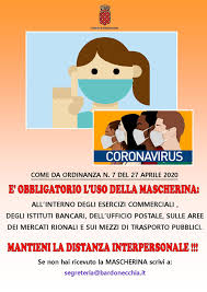 Chi e quando deve essere indossata? Uso Obbligatorio Di Mascherine Ordinanza Sindacale Del 27 04 2020