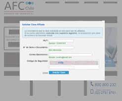 Este trámite se podrá realizar a través de la sucursal virtual de la administradora. Solicitud Clave Internet Afc Chile