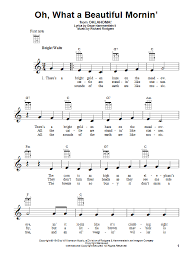 Oh What A Beautiful Mornin From Oklahoma Ukulele Sheet Music